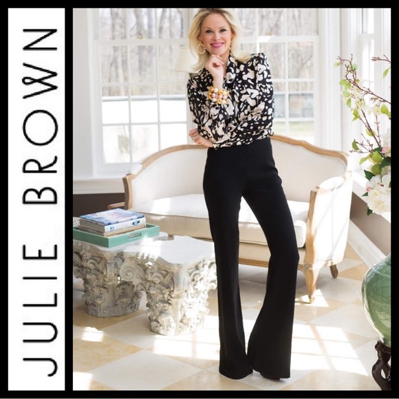 Julie Brown NYC Navy Ponte Flare Leg Pants - Picture 3 of 7